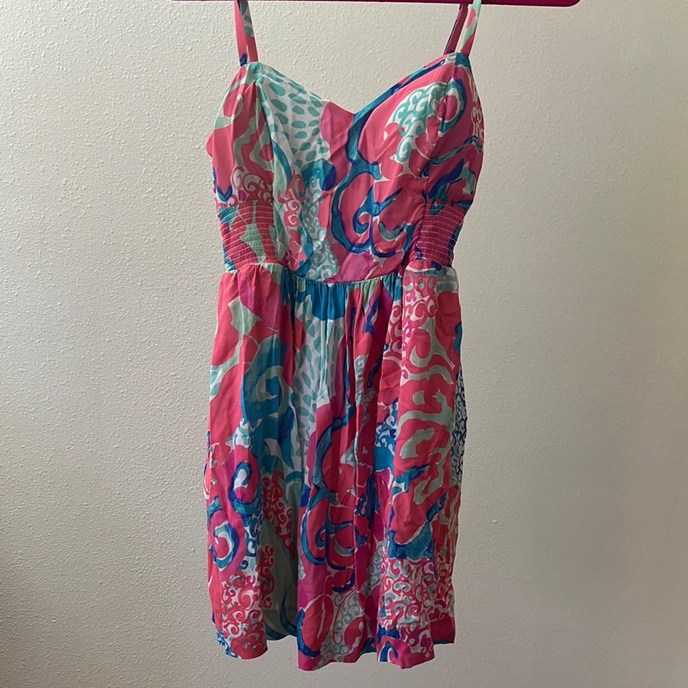 Lilly Pulitzer Pink and Blue Swirl Mini Dress